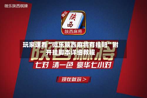 玩家速看“微乐陕西麻将有挂吗”附开挂脚本详细教程-第2张图片