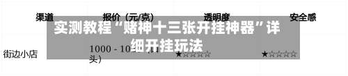 实测教程“赌神十三张开挂神器”详细开挂玩法-第2张图片
