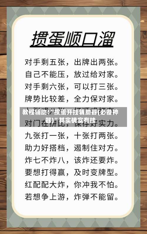 教程辅助!“掼蛋开挂辅助器(必备神器)”其实确实有挂-第3张图片