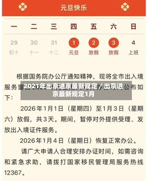 2021年出京进京最新规定／出京进京最新规定1月-第1张图片