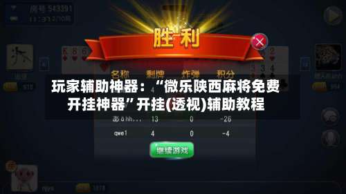 玩家辅助神器：“微乐陕西麻将免费开挂神器	”开挂(透视)辅助教程-第2张图片