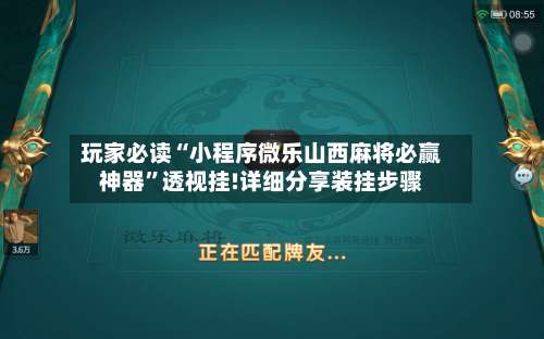玩家必读“小程序微乐山西麻将必赢神器”透视挂!详细分享装挂步骤-第2张图片