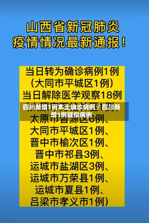 四川新增1例本土确诊病例／四川新增1例疑似病例-第1张图片
