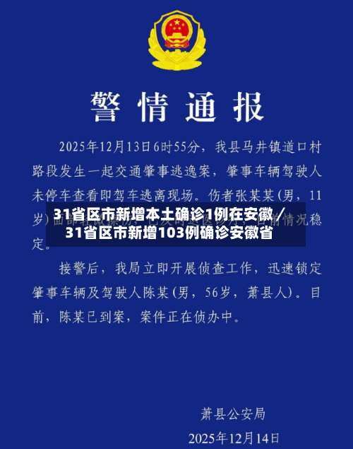 31省区市新增本土确诊1例在安徽／31省区市新增103例确诊安徽省-第1张图片