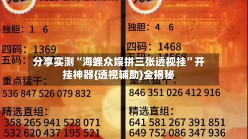 分享实测“海螺众娱拼三张透视挂”开挂神器{透视辅助}全揭秘-第2张图片