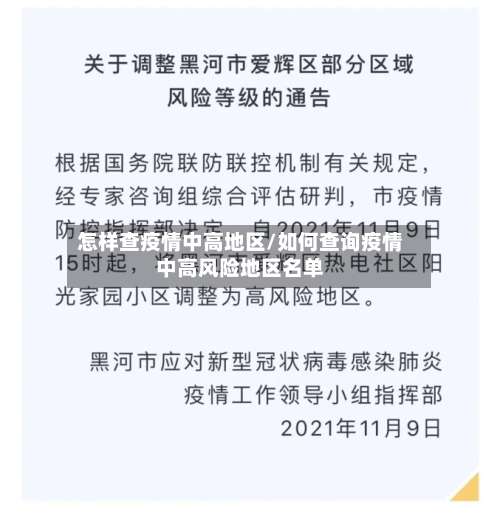 怎样查疫情中高地区/如何查询疫情中高风险地区名单-第1张图片