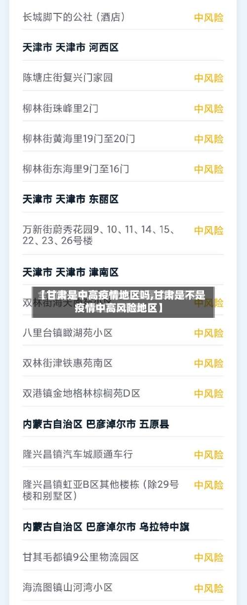【甘肃是中高疫情地区吗,甘肃是不是疫情中高风险地区】-第3张图片