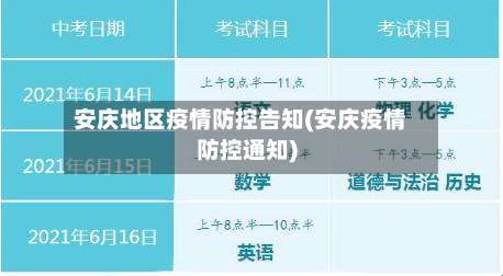 安庆地区疫情防控告知(安庆疫情防控通知)-第1张图片