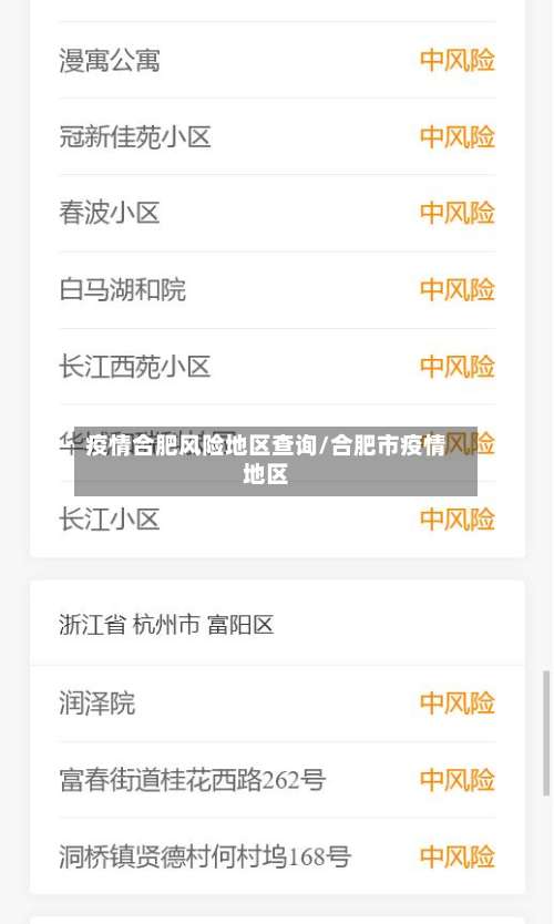 疫情合肥风险地区查询/合肥市疫情地区-第3张图片