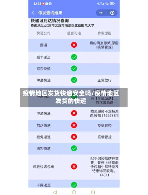疫情地区发货快递安全吗/疫情地区发货的快递-第1张图片