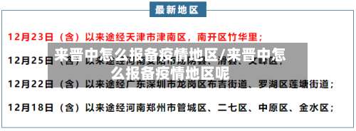来晋中怎么报备疫情地区/来晋中怎么报备疫情地区呢-第2张图片