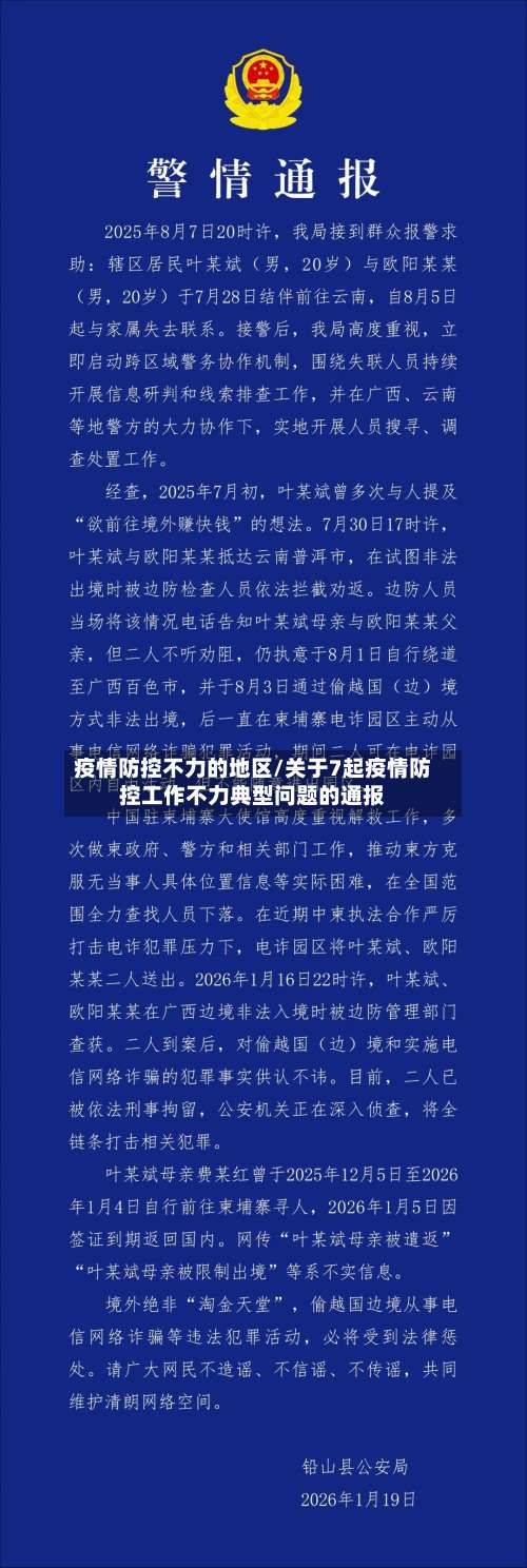 疫情防控不力的地区/关于7起疫情防控工作不力典型问题的通报-第1张图片