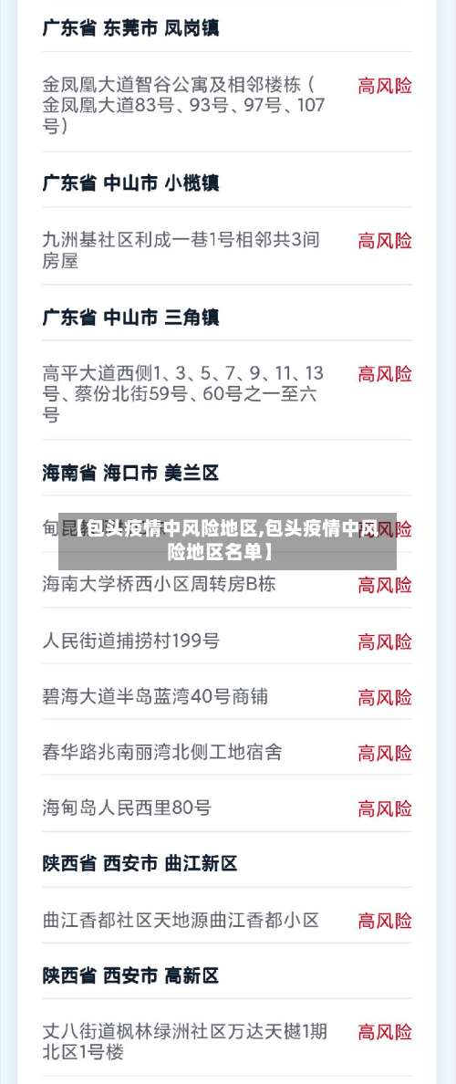 【包头疫情中风险地区,包头疫情中风险地区名单】-第1张图片